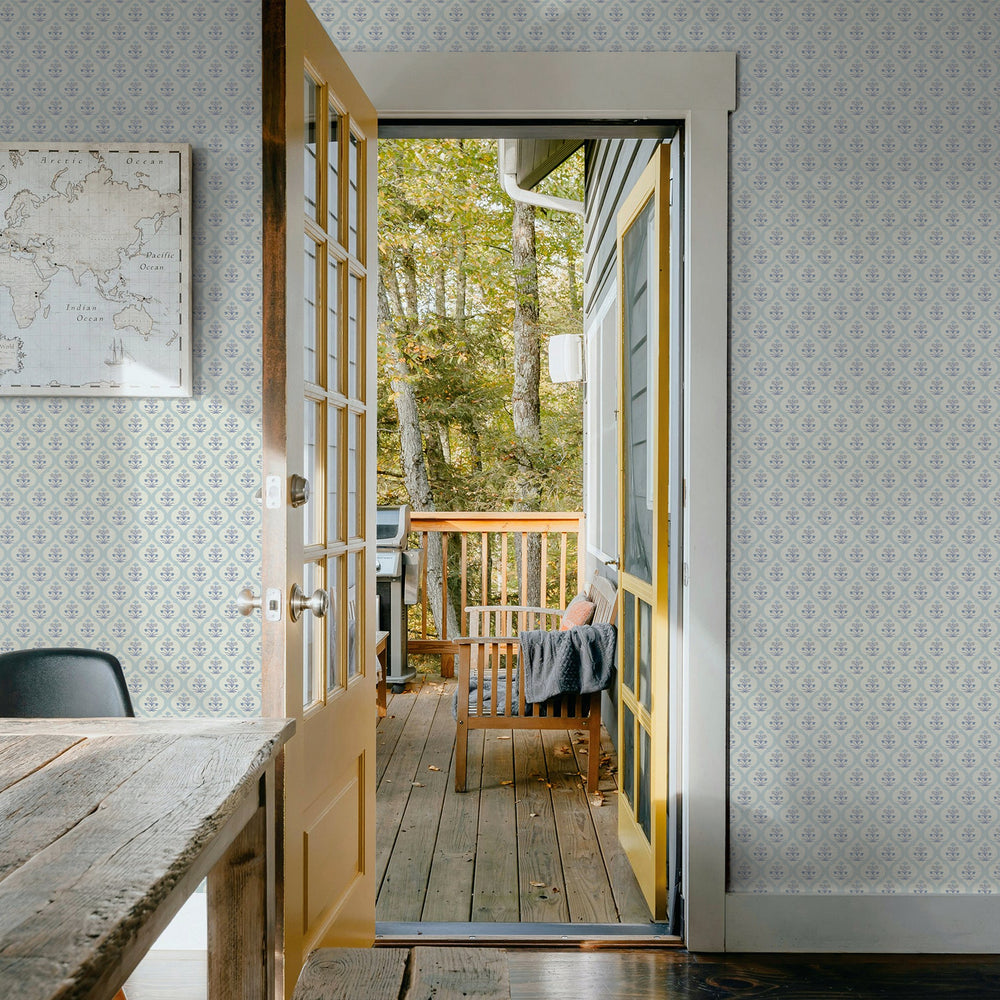 Ogee Garden Grasscloth Peel and Stick Wallpaper