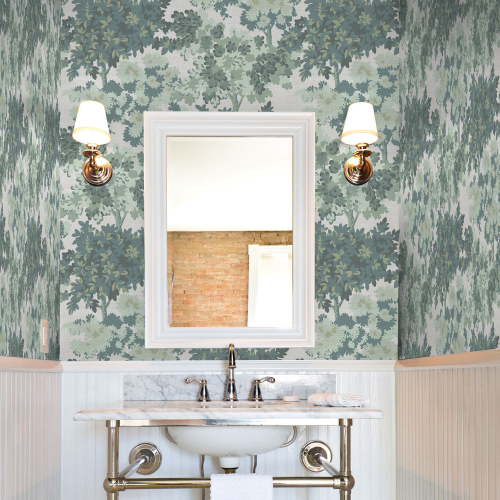 Provence Toile Grasscloth Peel and Stick Wallpaper