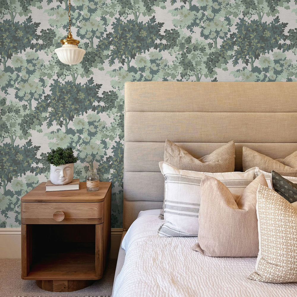 Provence Toile Grasscloth Peel and Stick Wallpaper