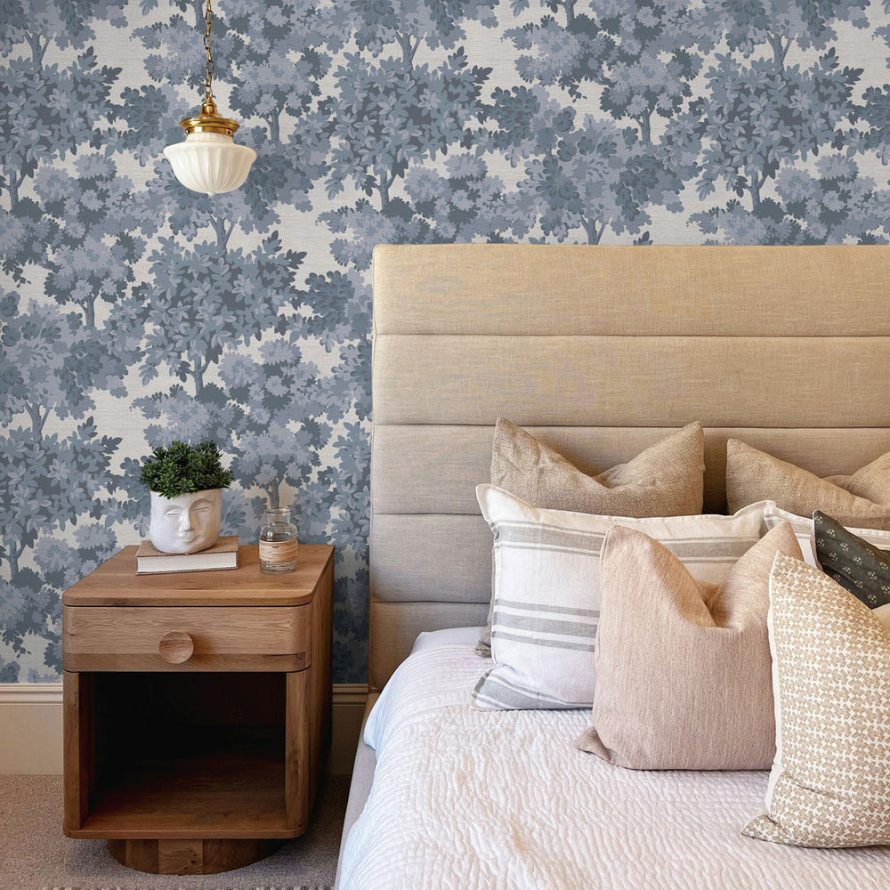 Provence Toile Grasscloth Peel and Stick Wallpaper