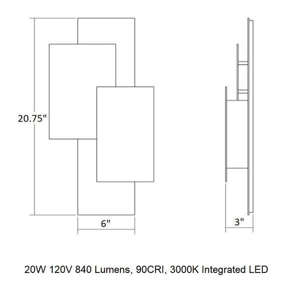 Inside Out™ Offset Panels™ LED Sconce