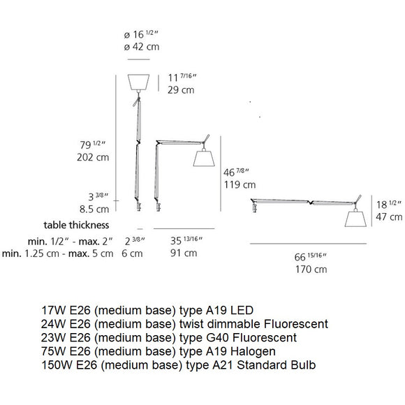 Tolomeo Mega Table Clamp Light