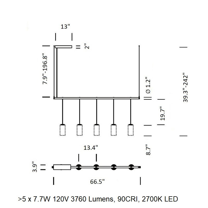 Cirio Lineal Linear Pendant Light