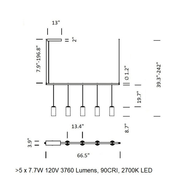 Cirio Lineal Linear Pendant Light