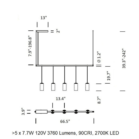 Cirio Lineal Linear Pendant Light