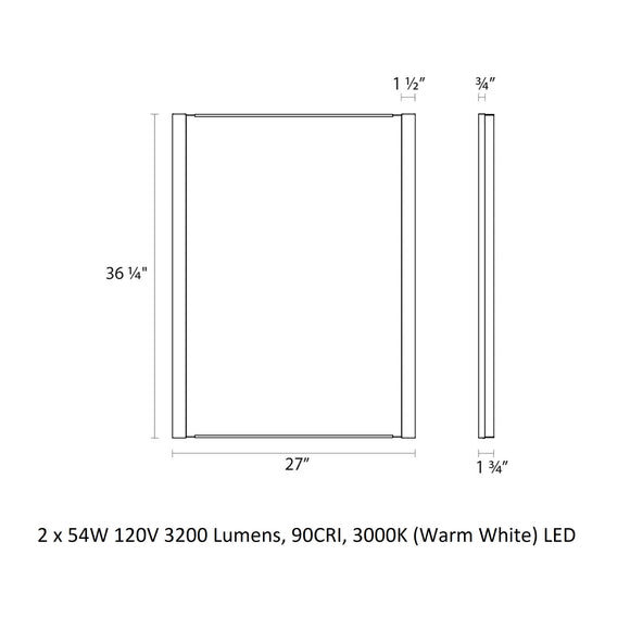Vanity LED Vertical Mirror with Light