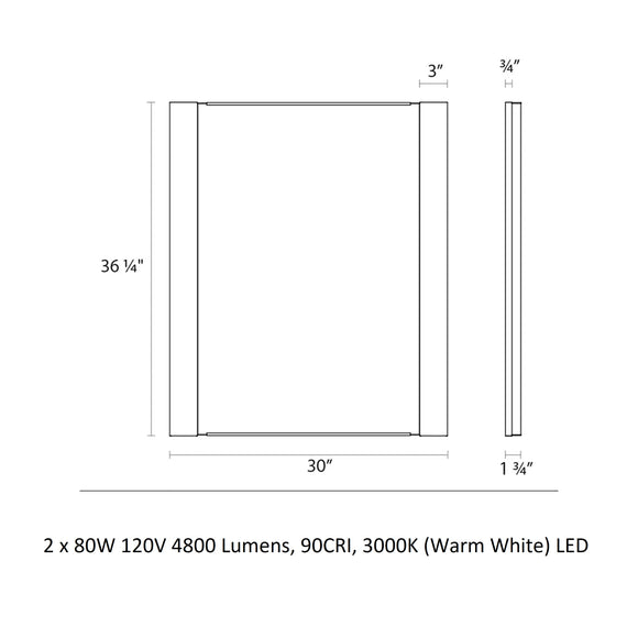 Vanity LED Vertical Mirror with Light