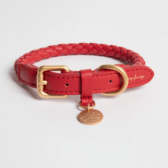 Cheeky Red / Large: 16.5  19.7 in diameter Ferdinando Dog Collar OPEN BOX