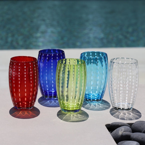 6 Verres De Fête En Verre Borosilicate à Pois - 450 Ml - Résistants Aux Températures, Lavables Au Lave-vaisselle
