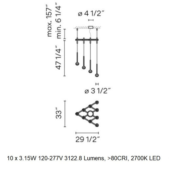 Algorithm Triangular LED Pendant Light