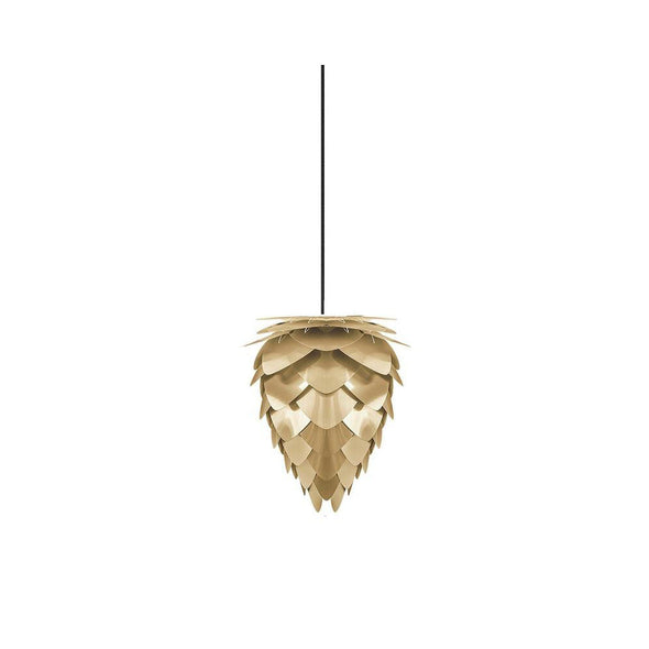 Brushed Brass / White Cord and Plug / Large: 15.7 in diameter Conia Pendant Light OPEN BOX