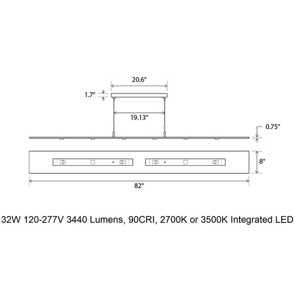 0.75-Inch Slim LED Linear Pendant Light