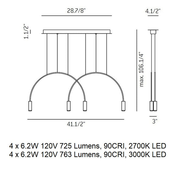 Volta L73.2D Linear Pendant Light