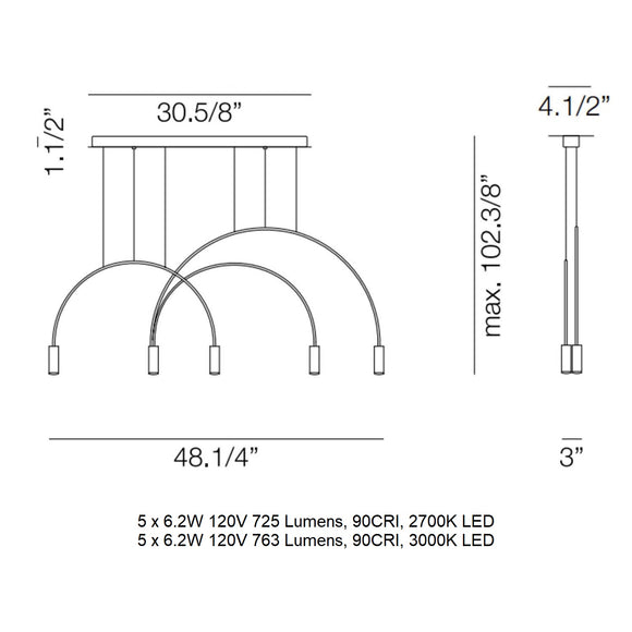 Volta L78.1D1T Linear Pendant Light