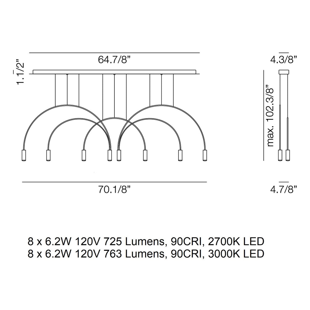 Volta L165.1D2T Linear Pendant Light