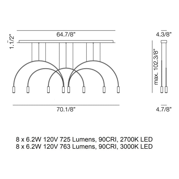 Volta L165.1D2T Linear Pendant Light