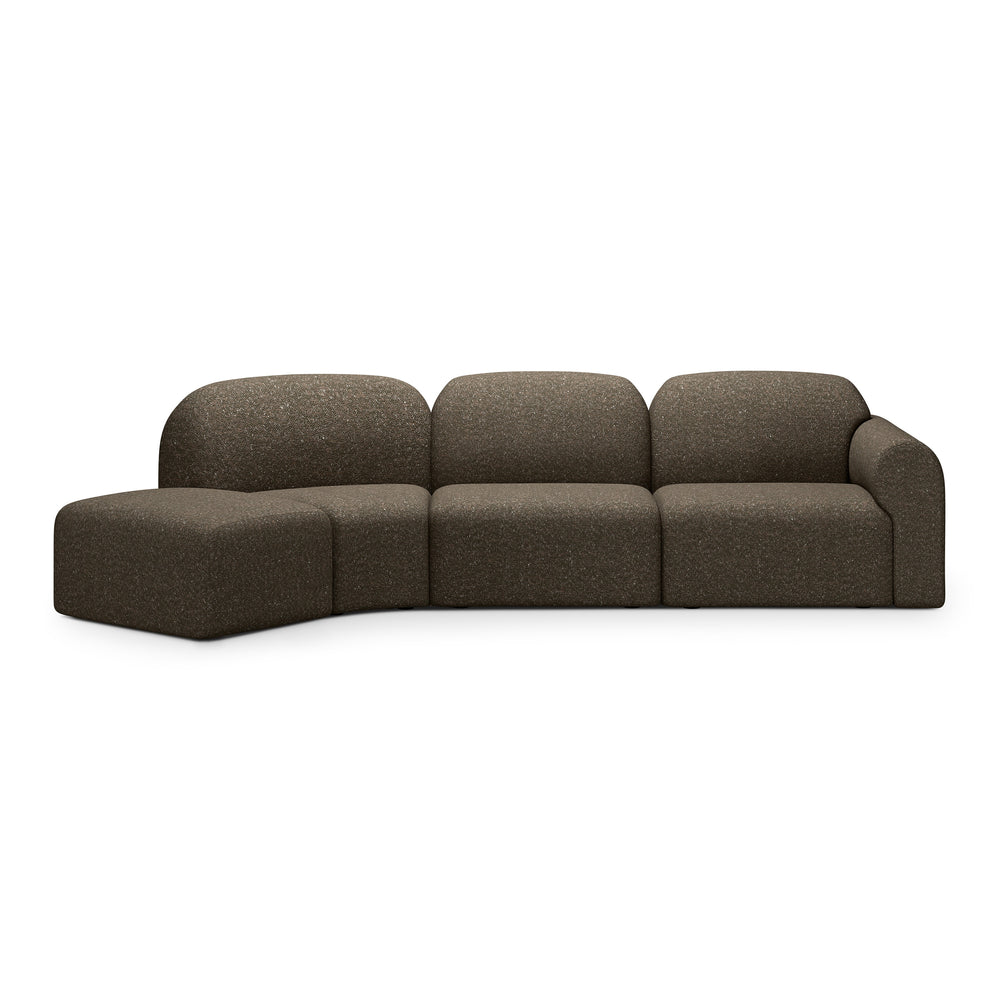 Bulky 3-Seater Sofa Set with Footstool