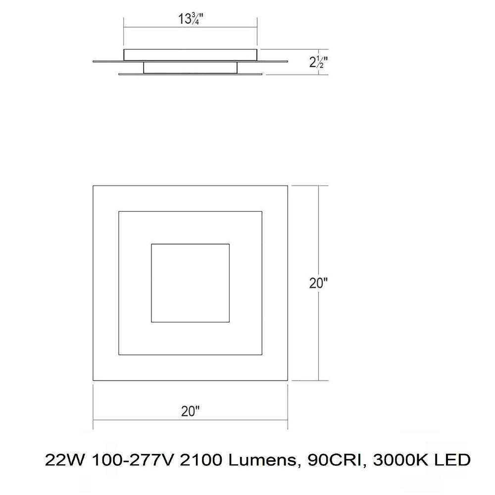 Offset LED Flush Mount