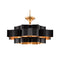 Grand Lotus Large Chandelier  option Satin Black / Contemporary Gold Leaf