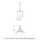 Papillons 4-Light LED Pendant Light