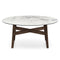 Abrey Round Coffee Table  option P2C White Marble Ceramic / P12 Ash Smoke