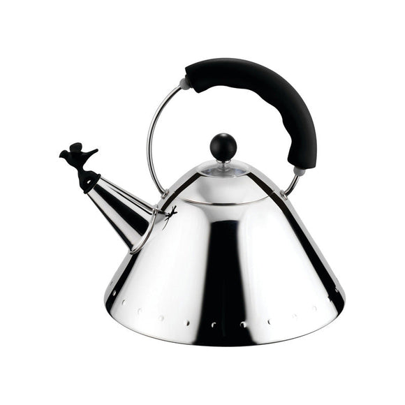 Black Kettle with Bird Shaped Whistle OPEN BOX
