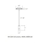 Light Guide Short Frosted Pendant Light