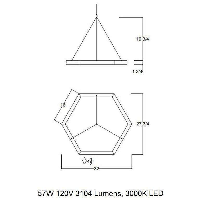 Hexagon LED Chandelier