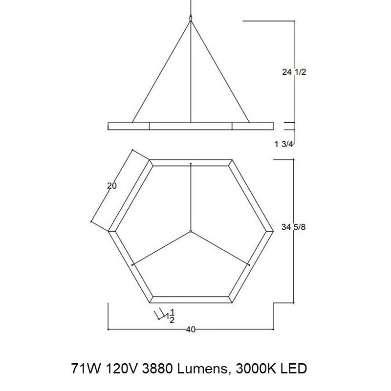 Hexagon LED Chandelier