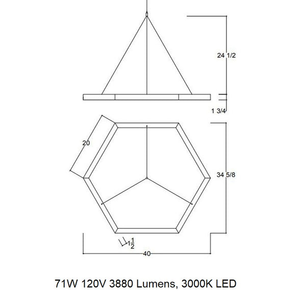 Hexagon LED Chandelier