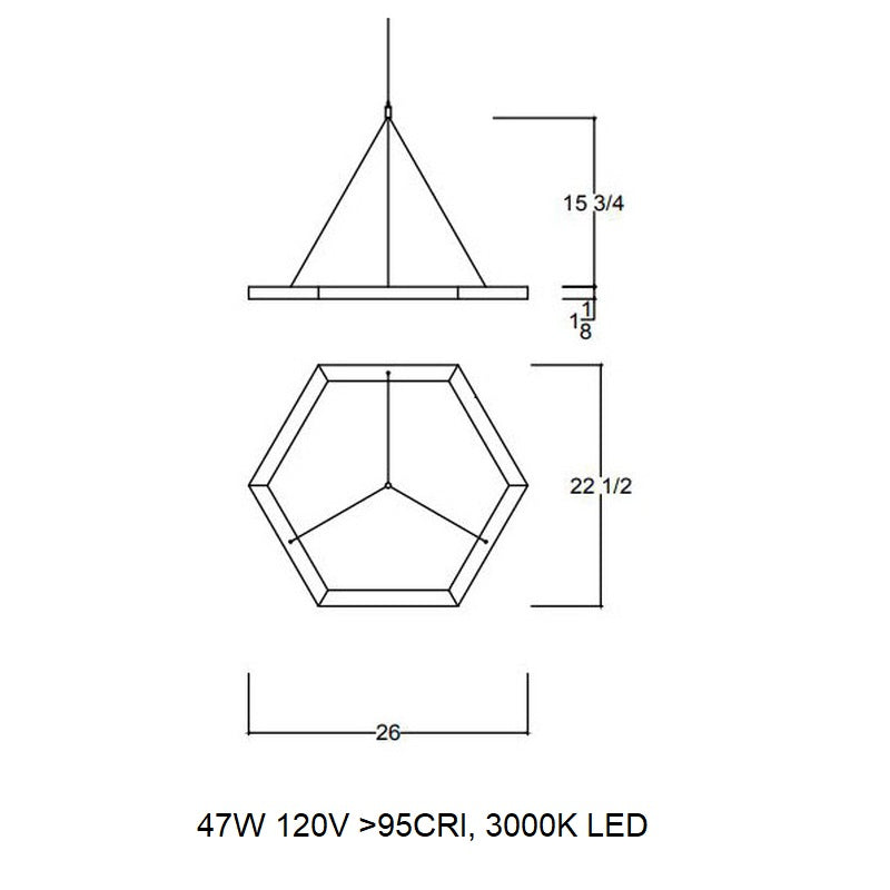 Hexagon LED Pendant Light