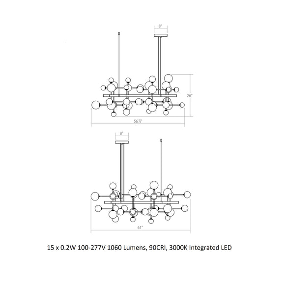 Nebula Square LED Chandelier