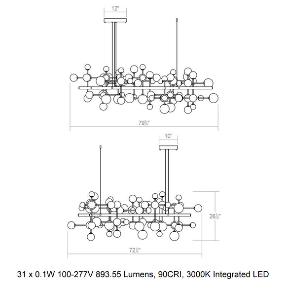 Nebula Square LED Chandelier