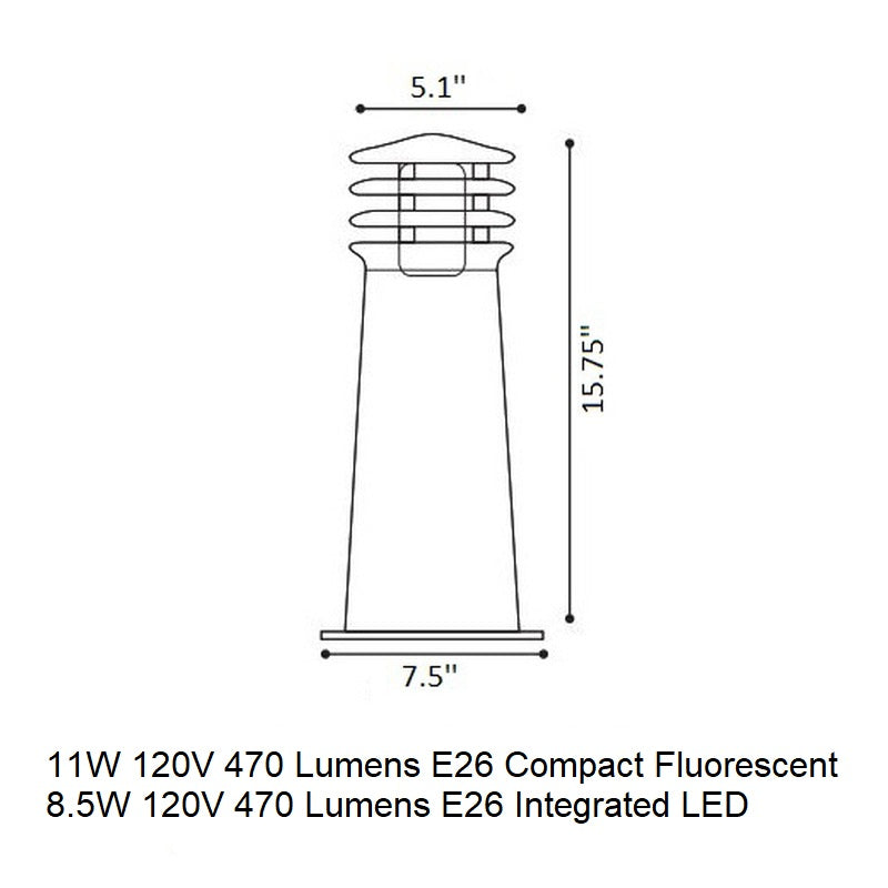 Rusty Outdoor Bollard Lamp