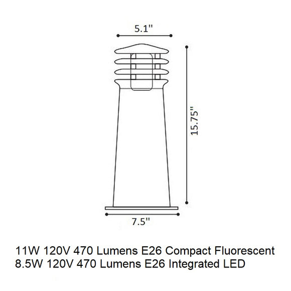 Rusty Outdoor Bollard Lamp