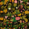 Asian Fruits And Flowers Wallpaper Sample Swatch  option Anthracite Sample