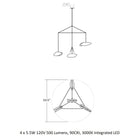 Papillons 4-Light LED Pendant Light