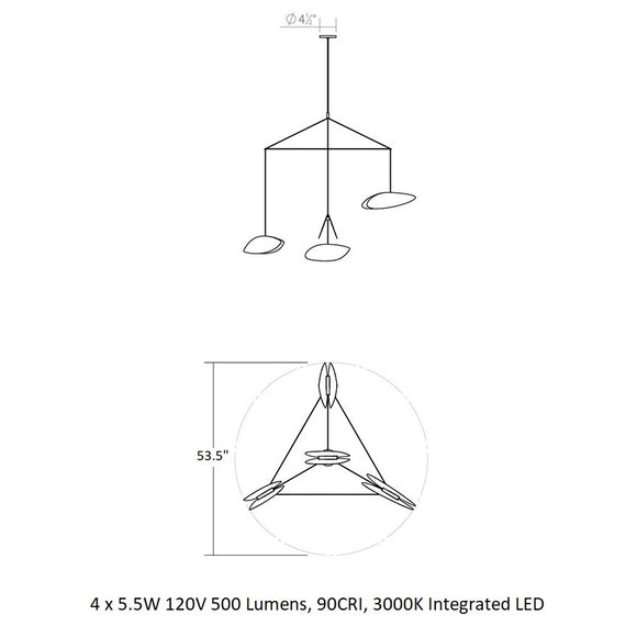 Papillons 4-Light LED Pendant Light