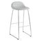 GUBI 3D Non Upholstered Bar and Counter Stool - Sledge Base  option Polished Stainless Steel