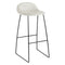 GUBI 3D Non Upholstered Bar and Counter Stool - Sledge Base  option Alabaster White