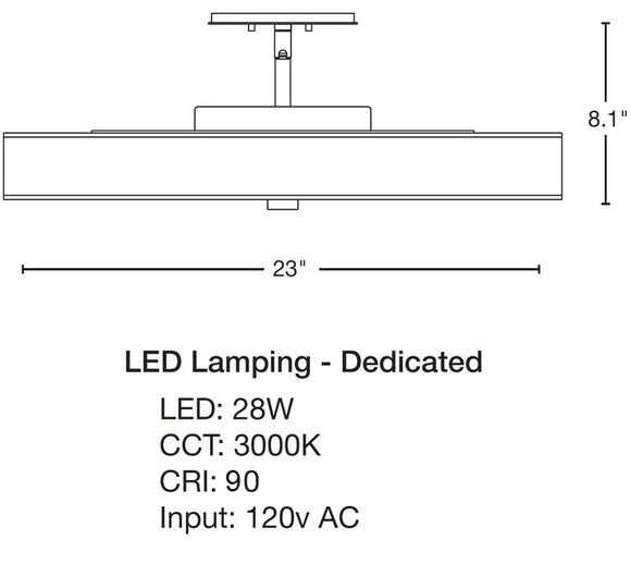 Disq Large LED Semi-Flush Mount