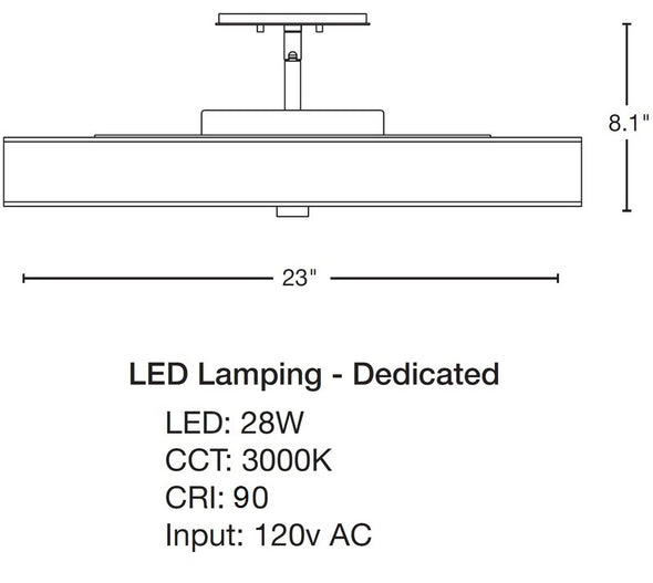 Disq Large LED Semi-Flush Mount