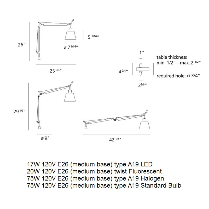 Tolomeo Table Lamp With Shade