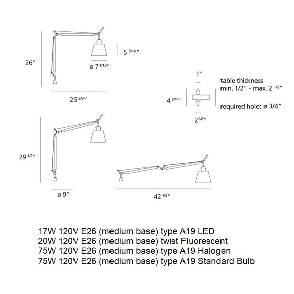 Tolomeo Table Lamp With Shade