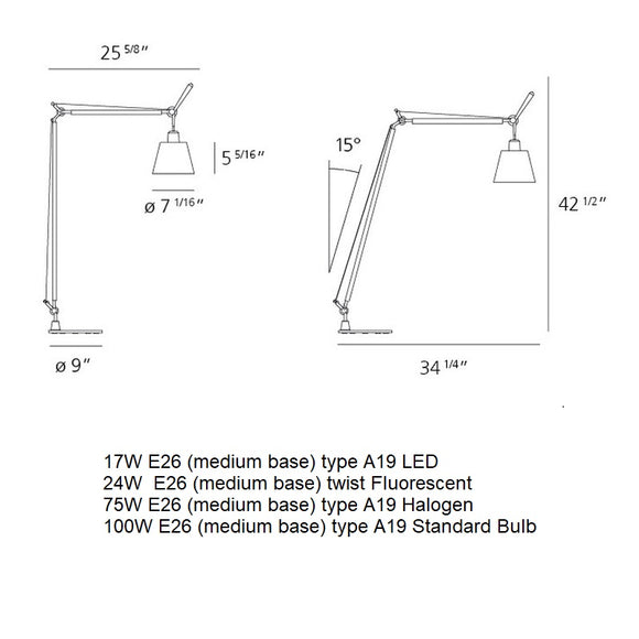 Artemide/アルテミデ TOROMEO Floor Artemide Tolomeo Reading Floor Lamp - 2Modern