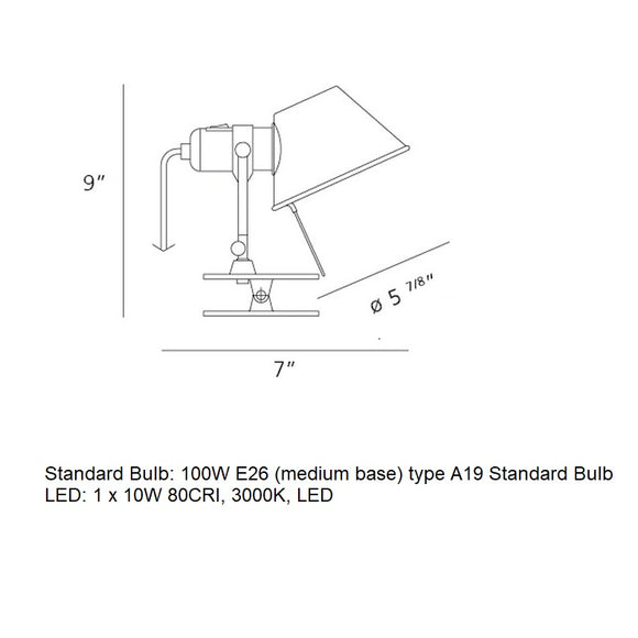 Tolomeo Classic Clip Spot Wall Light