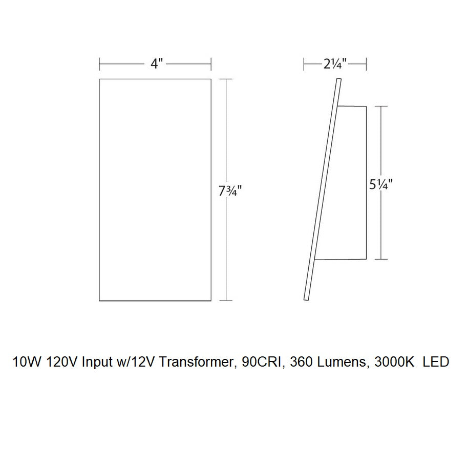 Inside-Out Angled Plane Narrow Outdoor Downlight Wall Light