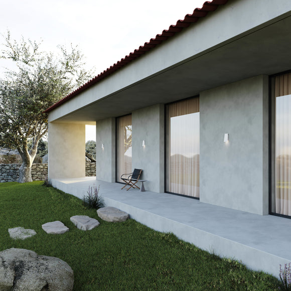 Inside-Out Angled Plane Narrow Outdoor Downlight Wall Light