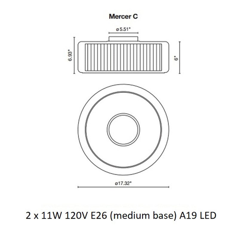 Mercer Semi Flush Mount