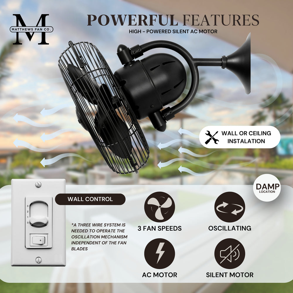 Kaye Oscillating Wall Fan